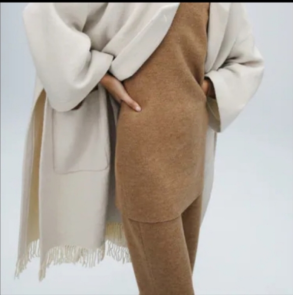 ZARA WOOL PANTS LIMITED EDITION TAUPE BROWN - Picture 3 of 10